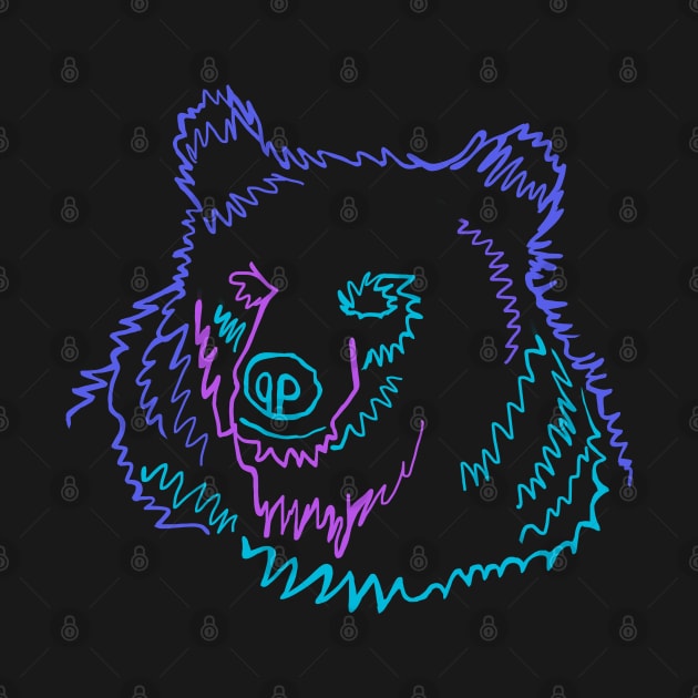 Neon Bear Outline by wildjellybeans