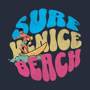 Surf Venice Beach California Vintage Surfboard Surfing T-Shirt