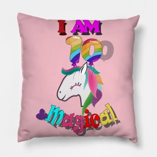 unicorn 10th birthday: I am 10 and magical Pillow