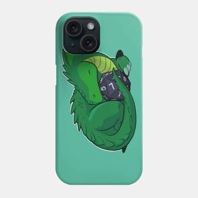 D20 Green Dragon Phone Case by jpowersart