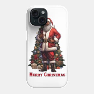 Merry Christmas From A Black Santa Phone Case