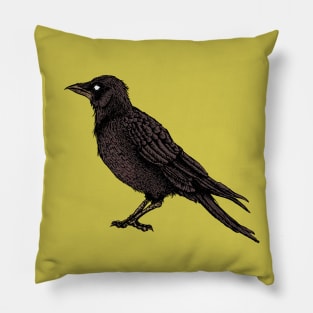 Raven Creepy Crow Bright Gothic Art Pillow