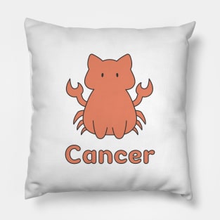 Cancer Cat Zodiac Sign with Text Pillow