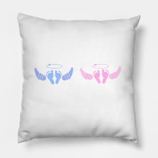 Twin baby. Baby boy baby girl angels wings Pillow