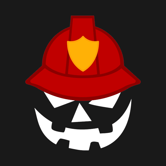 firefighter Scary Pumpkin Smiling Halloween by foxmqpo