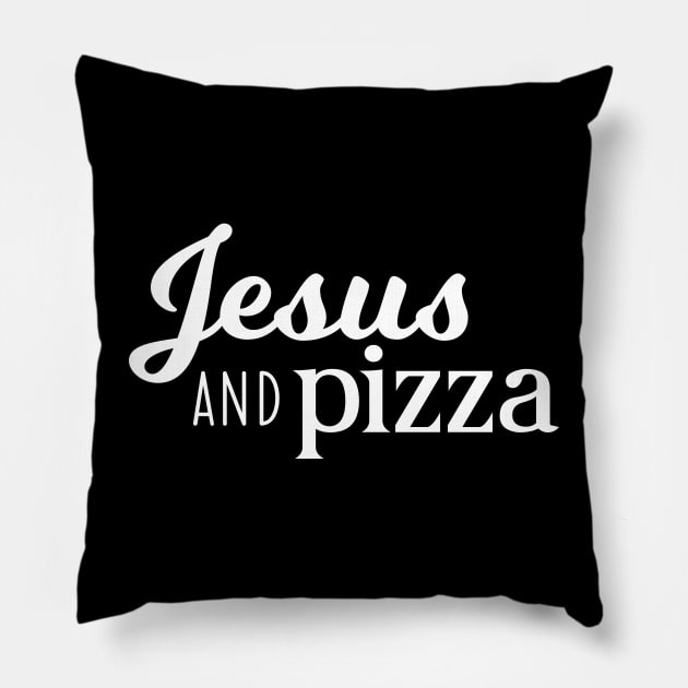 Jesus and Pizza Pillow by machmigo