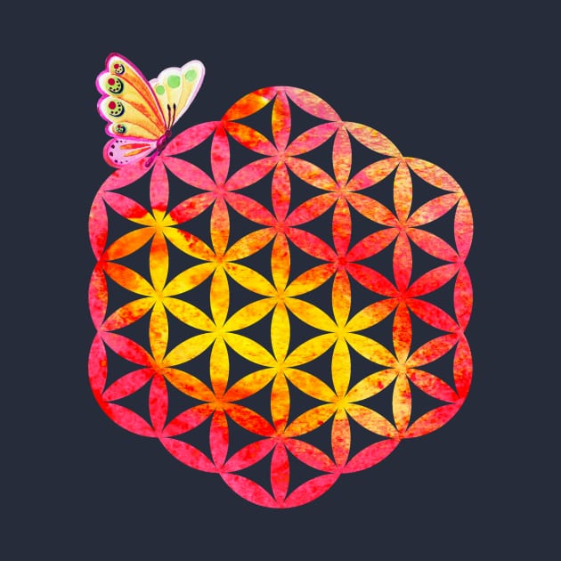 Flower of life, butterfly by Unelmoija