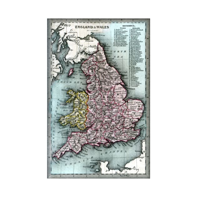 1835 Map of England and Wales by historicimage