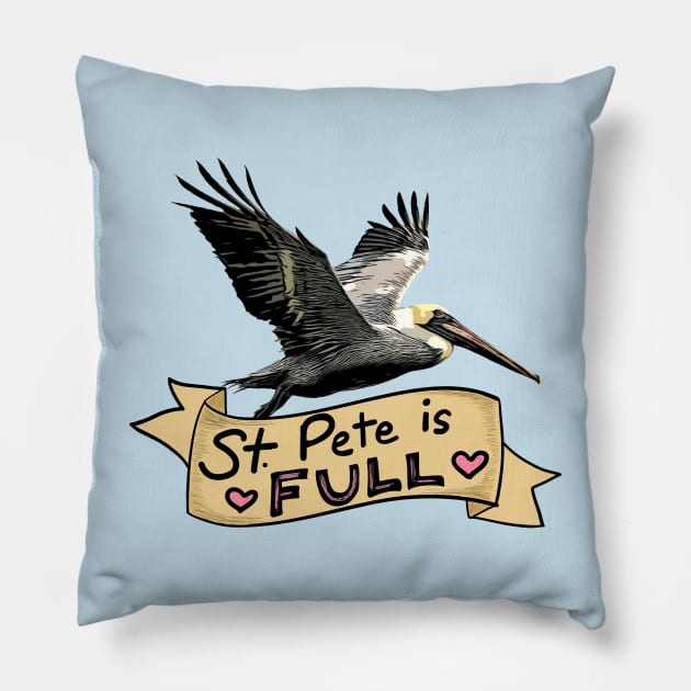 St Pete Full Pelican Pillow by Sparkleweather