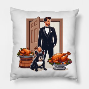 French Bulldog Thanksgiving Pillow