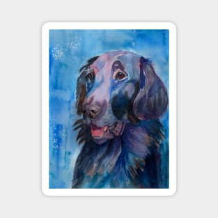 Flatcoated retriever - watercolors Magnet