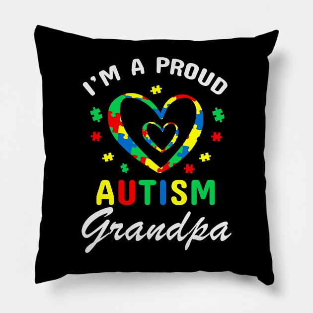 Proud autism grandpa Autism Awareness Gift for Birthday, Mother's Day, Thanksgiving, Christmas Pillow by skstring