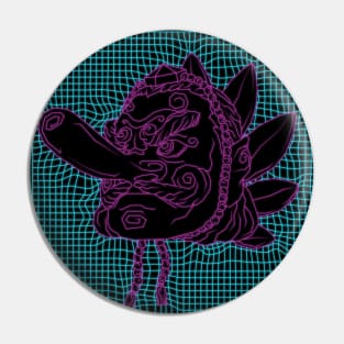 Aesthetic Synthwave Neon Pink Tengu Pin