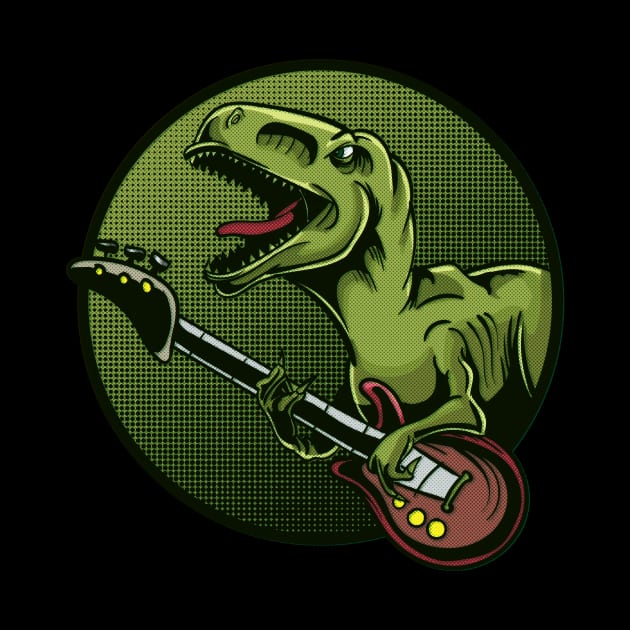 Dinosaur plays guitar by Chaoscreator