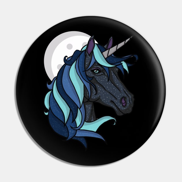 Midnight Unicorn Pin by Geekybat