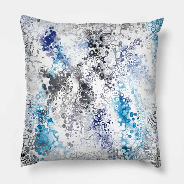 Blue Harmony Series - Abstract 1028 Pillow by Artsy Digitals by Carol