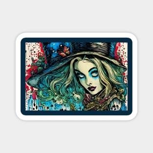 Alice from Wonderland - Watercolor with Ink Magnet