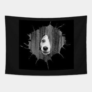 Dog in hole Jack Russell Terrier Tapestry