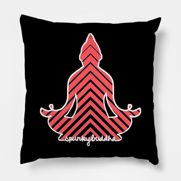 Illusion Buddha (Light Text) Pillow by Spunky Buddha