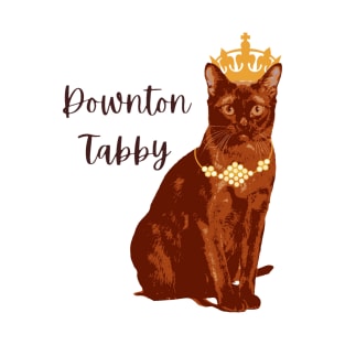 Downton Abbey Spoof Tabby Funny Cat Burmese Design T-Shirt