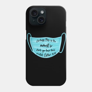 Quarantine face mask clipart - Ester 4:14 Phone Case