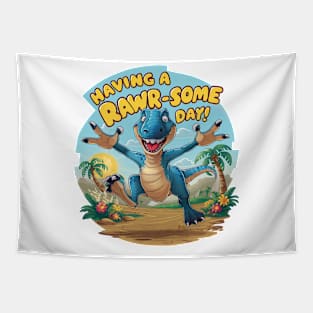 Dinosaur Delight - Embrace a RAWR-some Day! Tapestry