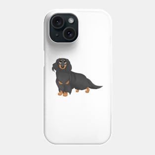 Black & Tan Longhaired Dachshund Dog Phone Case