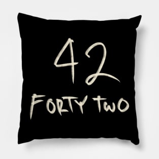 Hand Drawn Letter Number 42 Forty Two Pillow