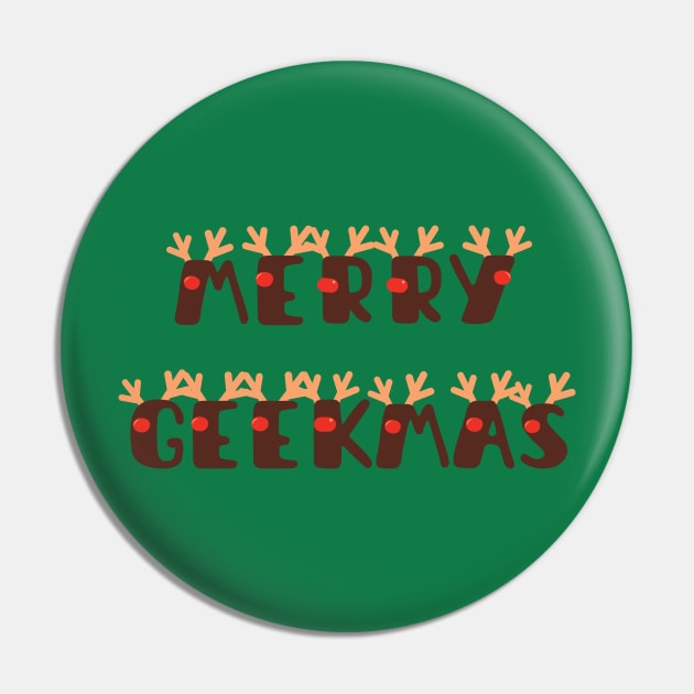 Merry Geeky Reindeer Pin by Mountain Dewclaw