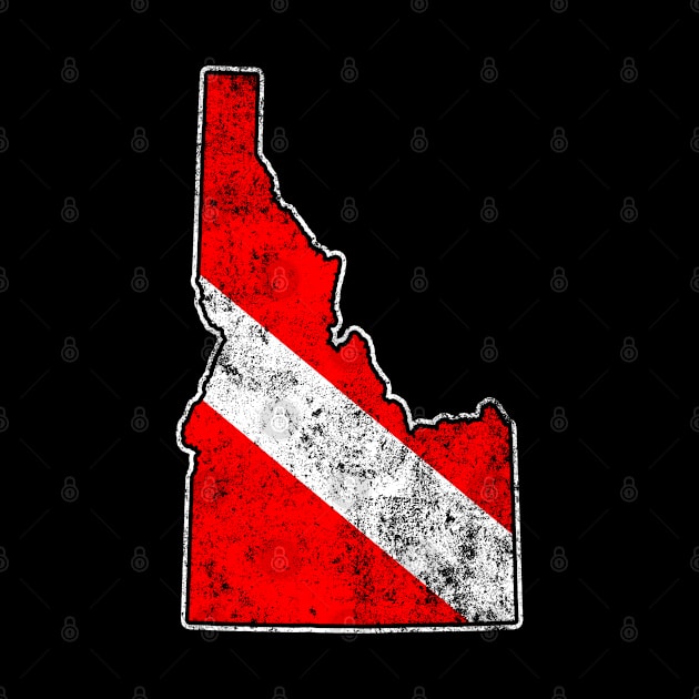 Idaho Dive Flag Scuba Diving State Map Dive Flag Distressed by TeeCreations