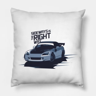 S2000 - JDM Sideways is the Right Way (Blue) Pillow