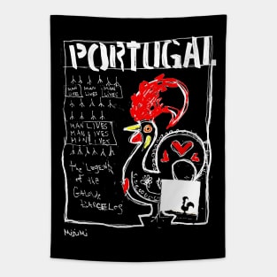 Modern Portuguese Rooster Art Tapestry