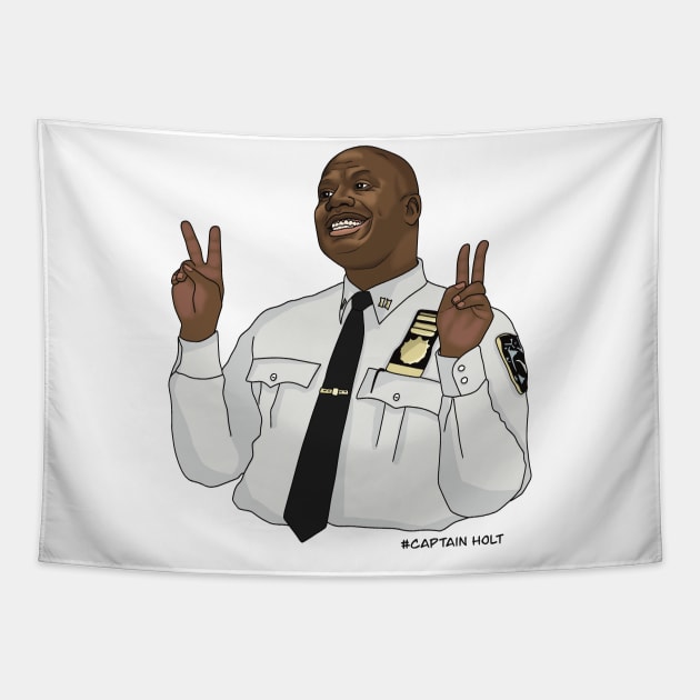 Captain holt - peace sign Tapestry by Artbygoody