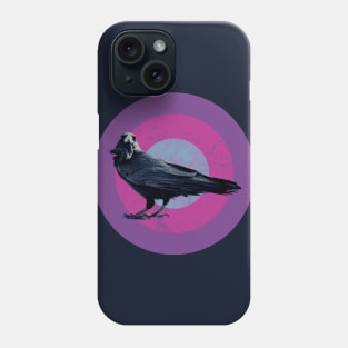 Halftone retro design Raven Phone Case