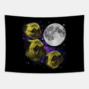 Three Pug Moon Tapestry