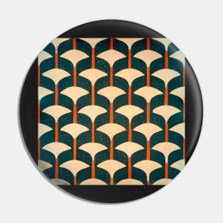 Art Deco retro pattern Pin