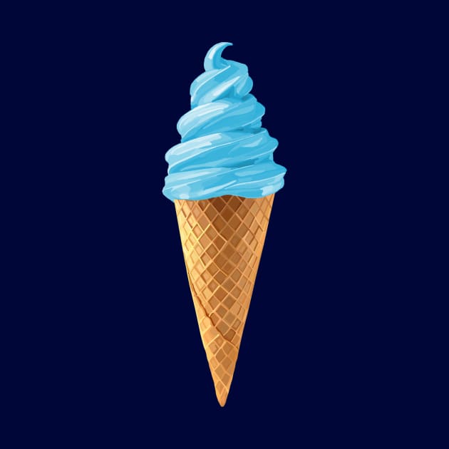 Pastel Blue Soft Serve Ice Cream Cone by Art by Deborah Camp