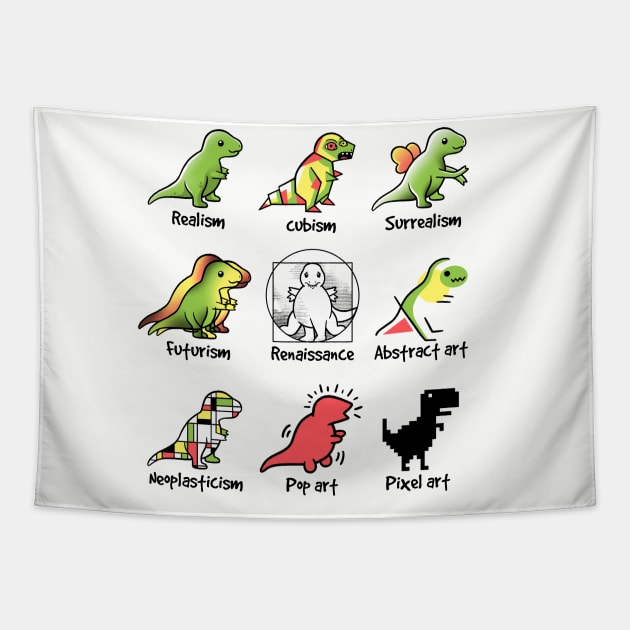 t-rex art Tapestry by NemiMakeit