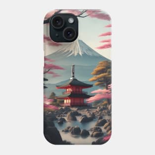 Serene Mount Fuji Sunset - Peaceful River Scenery Phone Case