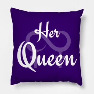 Her Queen White Pillow