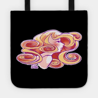 Woman in Profile with Curls Tote