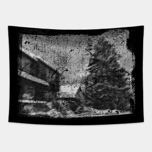 House in a winter storm Tapestry