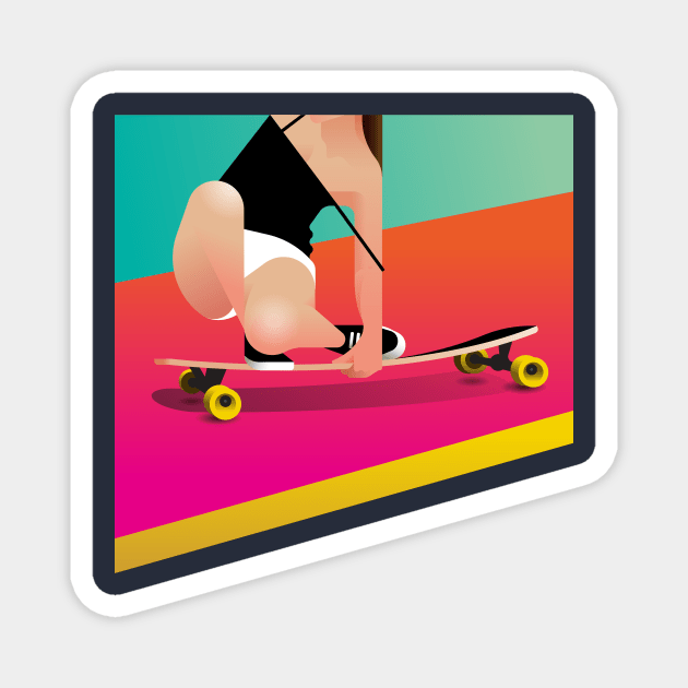 Skate Girl Magnet by Santillan