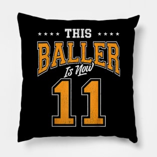 11 Year Old Basketball Birthday Party This Baller Is Now 11 Pillow