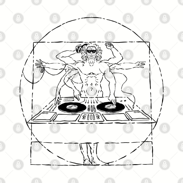 Vitruvian man DJ by Christyn Evans