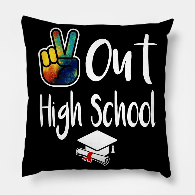 Peace Out High School Graduation Pillow by MilotheCorgi