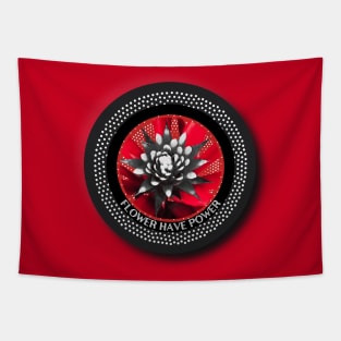 Flower Black and Red color Tapestry