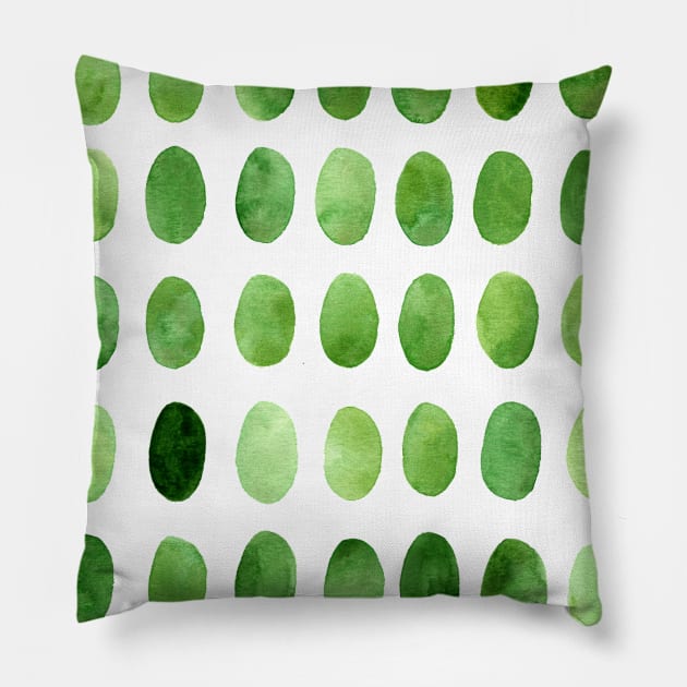 Green ovals Pillow by Aidi Riera