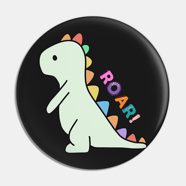 Cute Dino with Roar Pin by dooddles