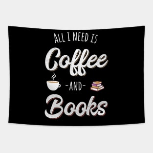 Coffee and Books | Bookworm Bibliophile Gift Idea Tapestry